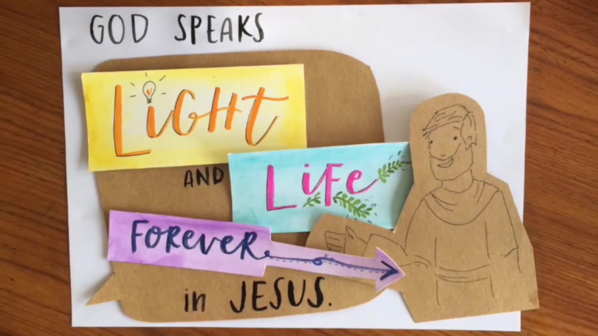 Children's video about God speaking light and life into the world